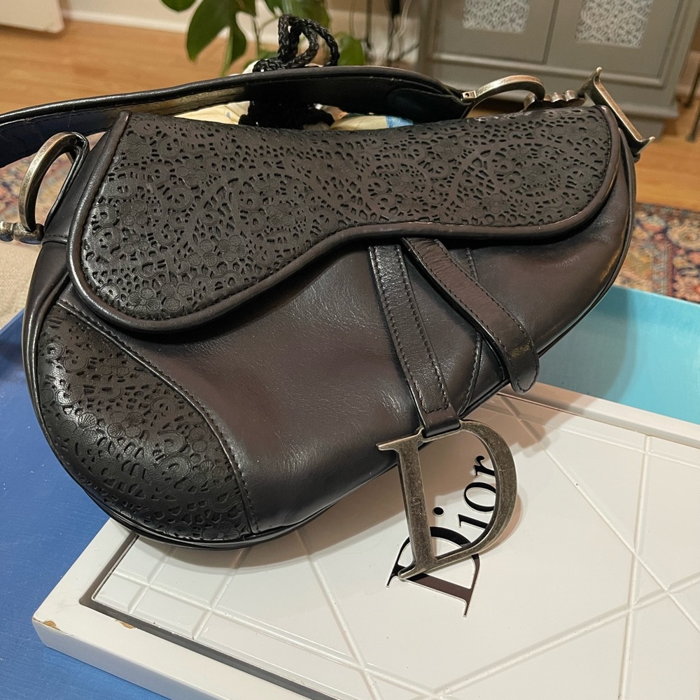 Dior Limited Edition Black Leather Saddle Bag - Picture 3 of 15